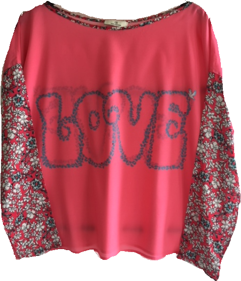 1900 Patch blouse Love dove Red
