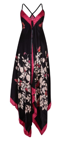 
                
                    Load image into Gallery viewer, 2118 Scarf dress Bfly garden Black
                
            