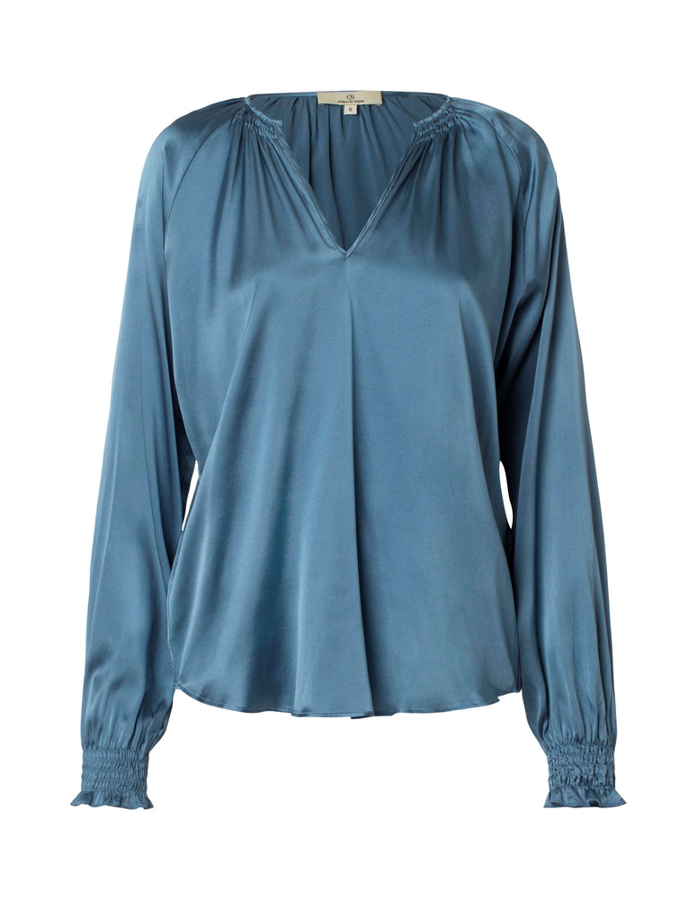 2801 Want me blouse Solid Blue
