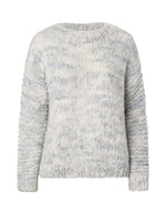 2864 Carmine sweater Bluish hand-painted - SAMPLE SIZE S