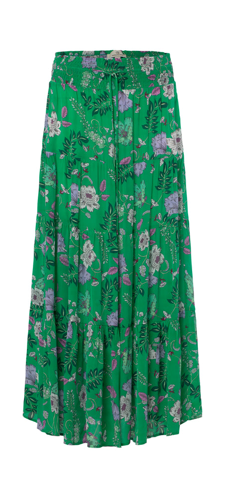 2985 Long skirt Floral fun Green