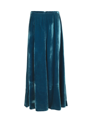 
                
                    Load image into Gallery viewer, 1240V Mermaid skirt Solid velvet Petrol
                
            